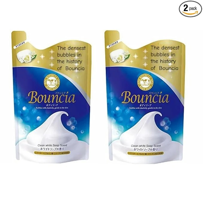 Two Bouncia White Soap refill pouches